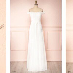 Boutique 1861 Amanda White Off-Shoulder Bridal Dress